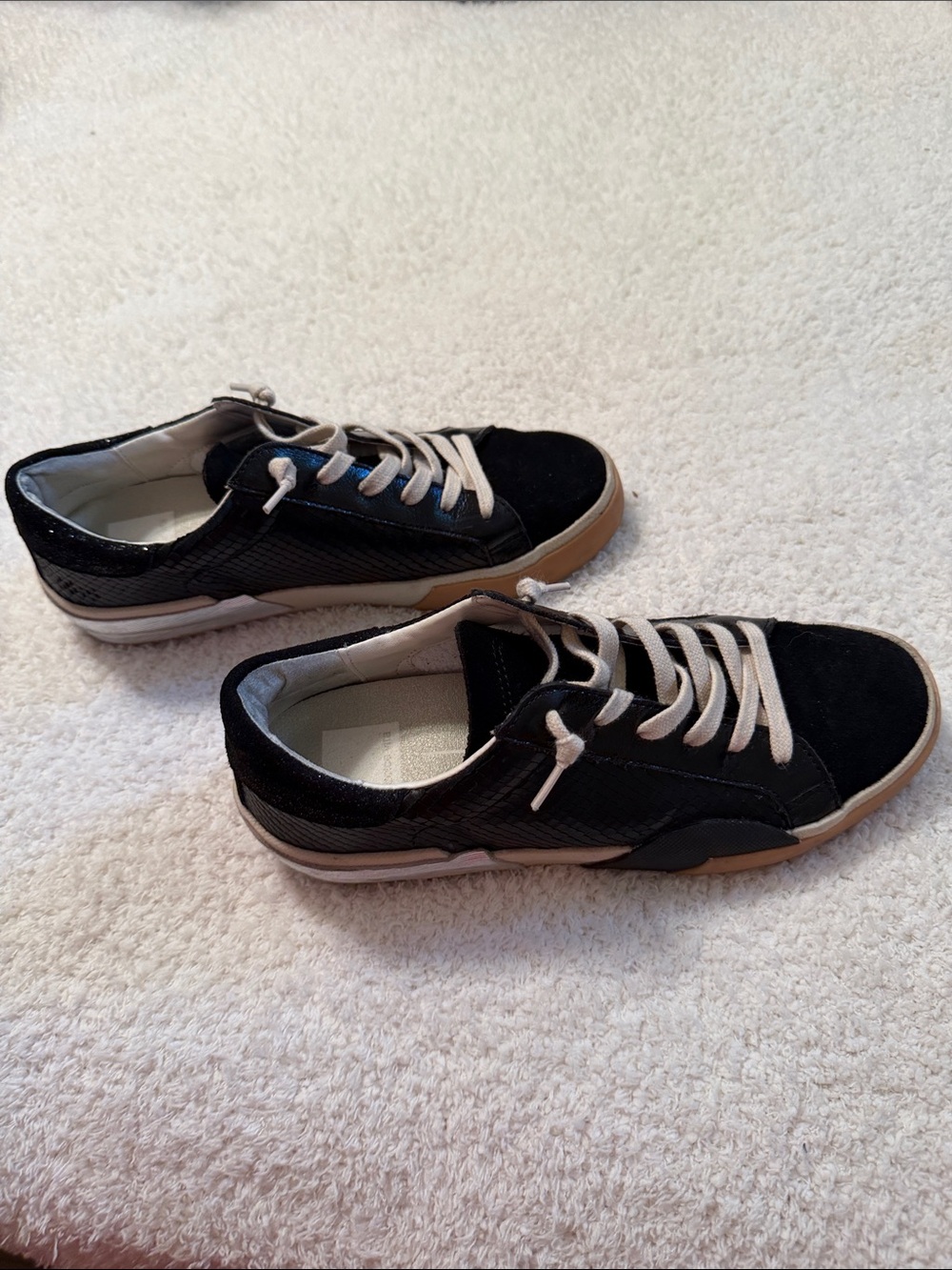 Black Suede Casual Sneakers with Tan Soles